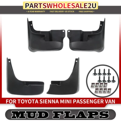 Protectores contra salpicaduras Mud Falps 4 piezas para Toyota Sienna 2004 2005 2006-2010 delanteros y traseros Foto 1 de 4