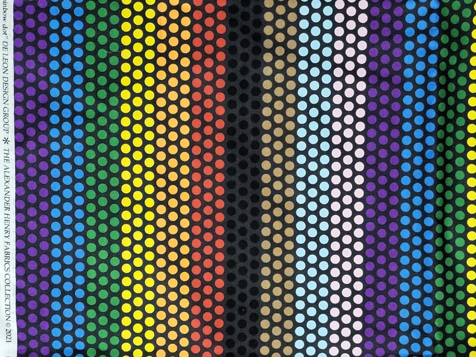 Alexander Henry Love is Love Rainbow Dot  Cotton DARK BTHY - Image 1 of 1