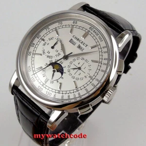 42mm corgeut white dial day night multifunction Sea-gull automatic mens watch - Picture 1 of 15