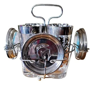 MCM Kimiko Gladiator Silberrand Gläser Hi-Ball Set mit Caddy Untersetzer Barzubehör - Bild 1 von 9