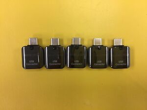 Lot 5x OEM Black Samsung OTG Adapter USB Type-A To USB Type-C Connector S8 S9 