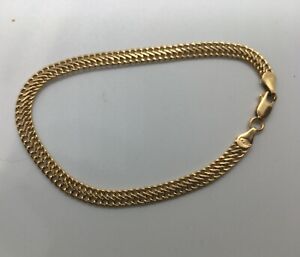 bracelet souple maille américaine en or jaune 18 carats 750
