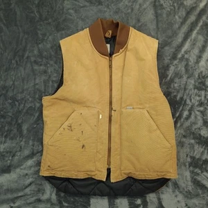 Vintage Carhartt Vest Mens XL Workwear Canvas Quilted Lined Distressed 90s - Picture 1 of 16