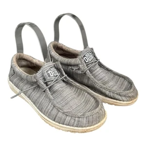 Hey Dude Wally Youth Y6/L7 grau Leinen Stein Kinder Slipper Halbschuhe Freizeit - Bild 1 von 9