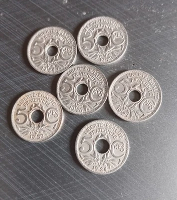 Lot 5 centimes Lindauer Petite Module 1923 1924 1926 1933 (B06 39) - Photo 1/2