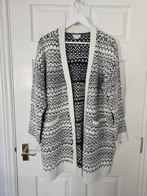 Fat Face Connie Coatigan Cardigan Size 14 P2P 26" Pockets Chunky Knit Wool Blend - Image 1 of 4