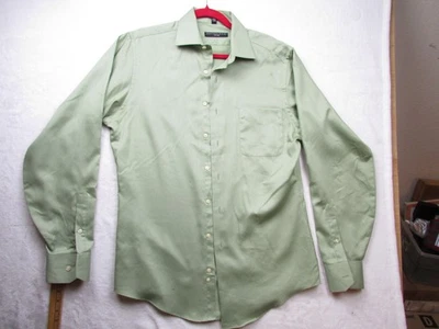 Geoffrey Beene Shirt Mens Medium Green Fitted Wrinkle Free Long Sleeve 15 34/35 - Image 1 of 4