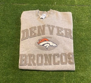 Vintage Denver Broncos sweatshirt mens large gray Pro Player crew neck 1990s K - Picture 1 of 12