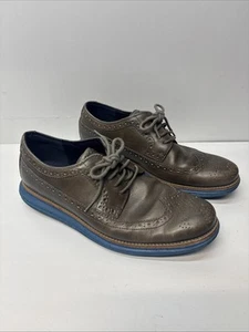 Cole Haan Lunargrand Oxford Wingtip Blue Leather Shoes C12091 Mens Size 9M - Picture 1 of 9