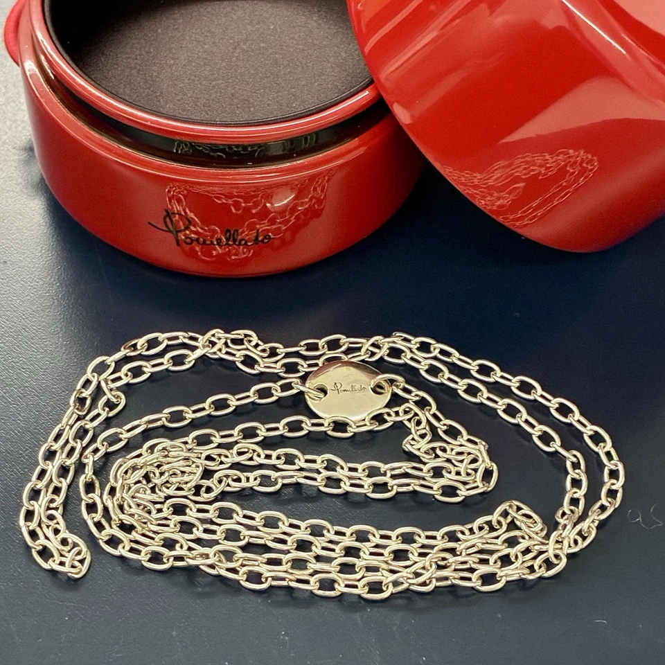 Pomellato Collana Lunga 100cm Argento Massiccio 925 100% Originale Rara Unisex - Immagine 1 di 4