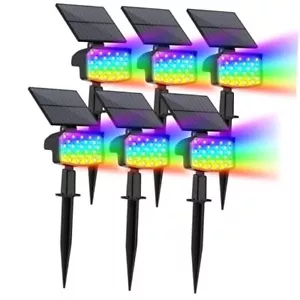 Solar Color Changing Spot Lights Outdoor, Waterproof Solar Christmas Lights - Picture 1 of 7