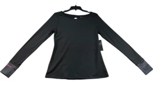 Jessica Simpson The Warmup Shirt Womens Size Large Black Workout Open Back New - Picture 1 of 6