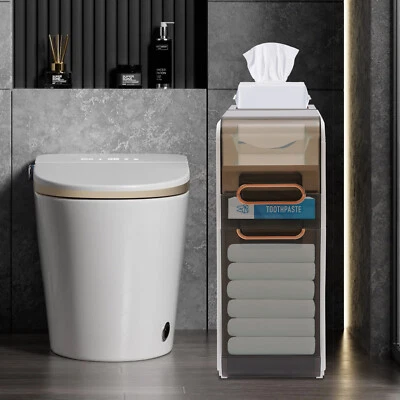 Bathroom Storage Cabinet Small Cabinet Toilet Paper Holder Space Saving Design - Image 1 of 4