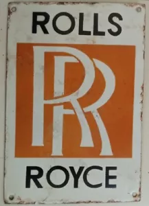 1940s Automobile theme Porcelain Enamel Signboard of Rolls Royce, minor rusted - Picture 1 of 2