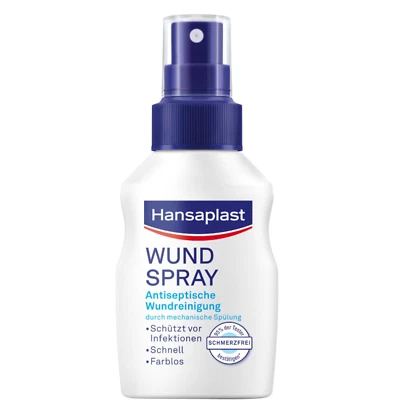 Hansaplast Wound Spray 50 ml Antiseptic Wound Cleansing Colorless Skin-friendly - Bild 1 von 4