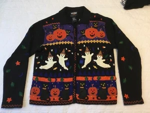 Vintage Designers Originals Studio Damen Halloween Strickjacke Pullover Größe Medium - Bild 1 von 9