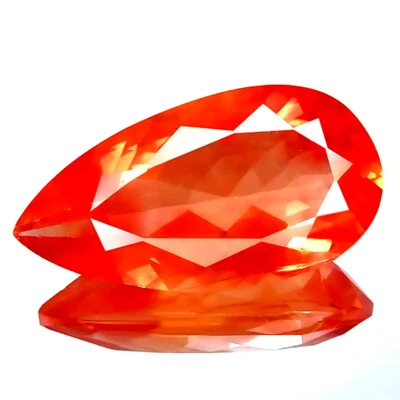 10.66ct FANTASTIC NATURAL ANDESINE LABRADORITE DOUBLE TONE GREEN/RED FLASH PEAR! - Image 1 of 4