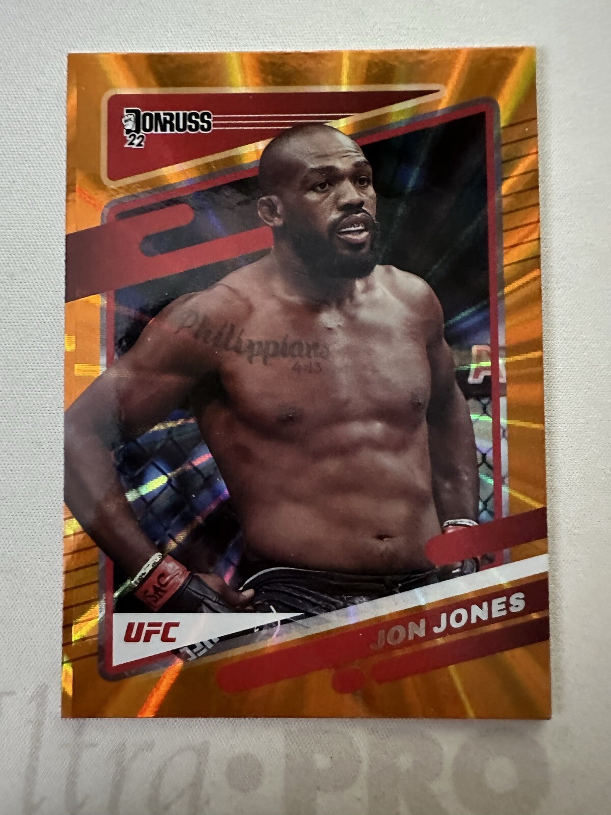 2022 Donruss UFC Jon Jones #12 Holo Orange Laser Parallel