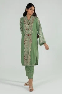 NWT SANA SAFINAZ 2PC Sizes M, S Viscose Embellished Kurti & Pants Fall Winter - Picture 1 of 8