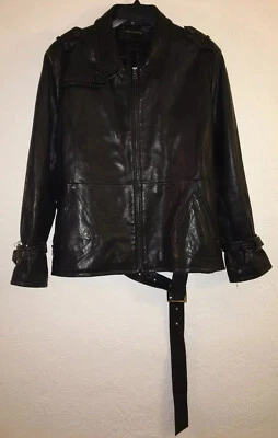 Chaqueta Abrigo Knoles Carter M L Cuero Negro Genuino Motociclista Moto Bombardero Foto 1 de 4