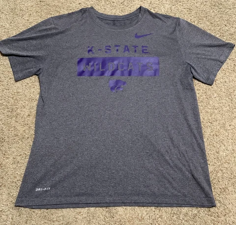 Kansas State Wildcats Nike Dri-Fit Dark Gray Workout Shirt Mens Medium K-State Cover