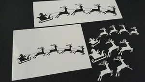 Navidad Santa Trineo 4 piezas Ciervo Pintura aerógrafo Plantilla Ventana de Navidad Pintura - Imagen 1 de 7