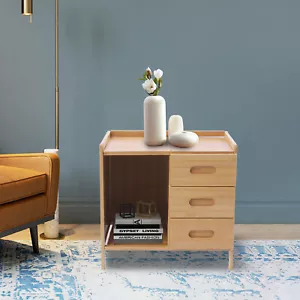 3 Tiers Bedside Table Natural Bamboo End Side Organizer Nightstand Storage Box - Picture 1 of 12