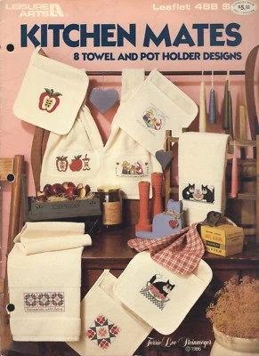 Kitchen Mates Towel & Pot Holder Designs Sampler Cross Stitch Patterns - Image 1 of 3