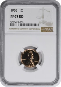 1955 Lincoln Cent PR67RD NGC - Picture 1 of 2