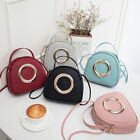 Women's Fashion Simple Solid Color Round Single Shoulder Bag Pu Leather Hand-bp