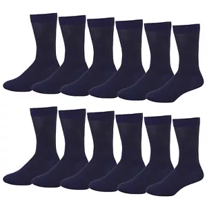 Nuevo paquete de 12 calcetines de vestir para hombre azul marino - Imagen 1 de 1