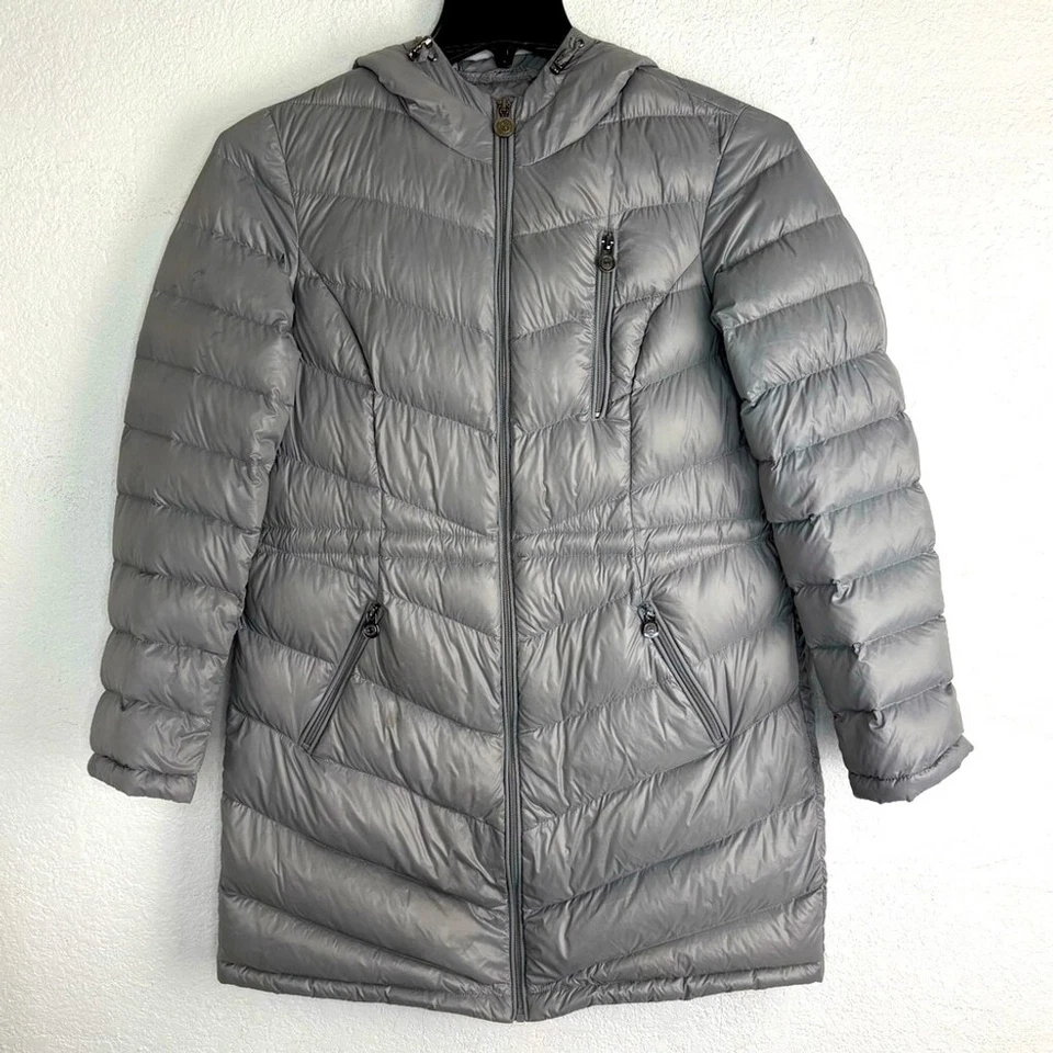 Chaqueta Parka Curations Caravan Gris Plumón Puffer Ligera Abrigo con Capucha Talla M Foto 1 de 4