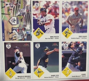 2003 Fleer Pitch Hit & Run Card Uncut Sheet Ichiro Ordonez Piazza Zito Glaus - Picture 1 of 2
