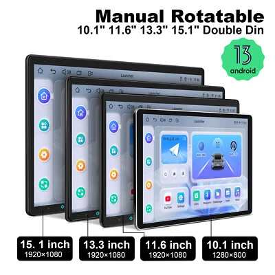 JOYING Double Din 10.1" 11.6" 13.3" 15.1" Manual Rotatable Android Auto Stereo - Image 1 of 4