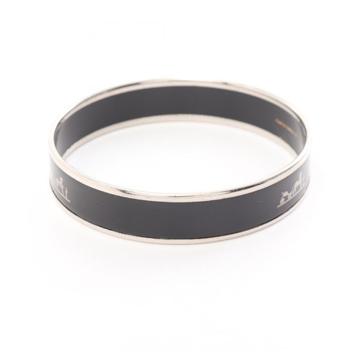 HERMÈS Bracciale Hermes Smalto PM Cloisonné Placcato Nero x Argento Bracciale Donna SS