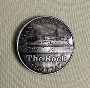 San Francisco Souvenir Coin Magnet ~ Alcatraz ~ The Rock ~ New ~ HausMaus J.She - Picture 1 of 5