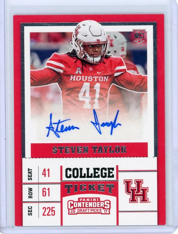 STEVEN TAYLOR 2017 CONTENDERS DRAFT PICKS COLLEGE TICKET AUTO FREE SHIPPING - Image 1 of 1