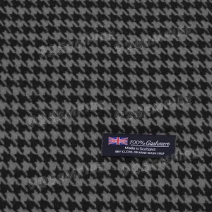 Men's 100% CASHMERE Scarf Houndstooth Black/Gray MADE IN SCOTLAND - Picture 1 of 5