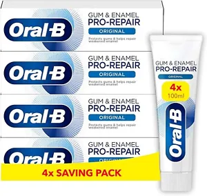 Oral-B Gum & Enamel Pro-Repair Toothpaste, 400 ml (100 ml x 4), Teeth Protection - Picture 1 of 10