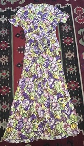 1940s Floral Jersey Rayon Gown - Picture 1 of 12