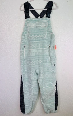 Free People Hit The Slopes Salopette Women Medium Fleece Overalls One Piece Mint - Image 1 of 4