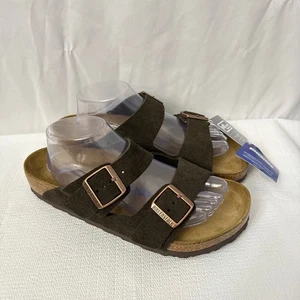 Birkenstock Arizona Sandals Mens Size 9 Regular Width Soft Footbed Brown  - Picture 1 of 11