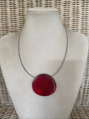 Damenkette Statement Capiz Muschel Halskette Kurz Modeschmuck Handarbeit Collier - Bild 1 von 4