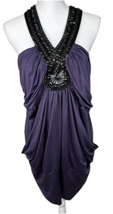 Mini Vestido Halter Y2K Maurices Púrpura Adornado Sin Mangas 2 L Bruja Grunge - Imagen 1 de 13