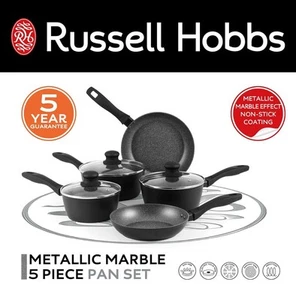Russell Hobbs Kochset 5-tlg. Metallic Marble Marmor | Induktion | NEU Garantie - Bild 1 von 7