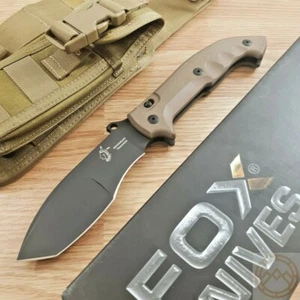 Fox Tracker Meskwaki Folding Knife 5.25" N690 Stainless Blade Earth G10 Handle - Picture 1 of 12