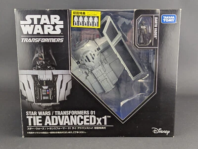 Star Wars Transformers 01 Tie Advanced x1 complete Takara Crossover Darth Vader - Image 1 of 4