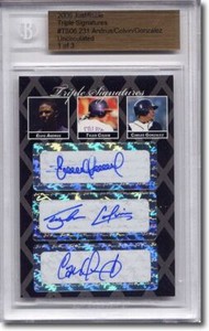 ELVIS ANDRUS * Tyler Colvin * CARLOS GONZALEZ Rookie Autograph BGS Auto RC 1/3