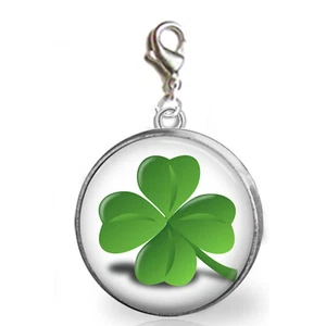 Lucky Shamrock Charm 4 Bracelets Zipper Pull Purse Charm Photo Jewelry Gifts - Picture 1 of 1