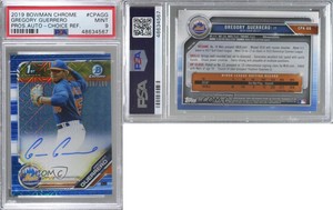 2019 Bowman Chrome Prospects HTA Choice Refractor Gregory Guerrero PSA 9 Auto